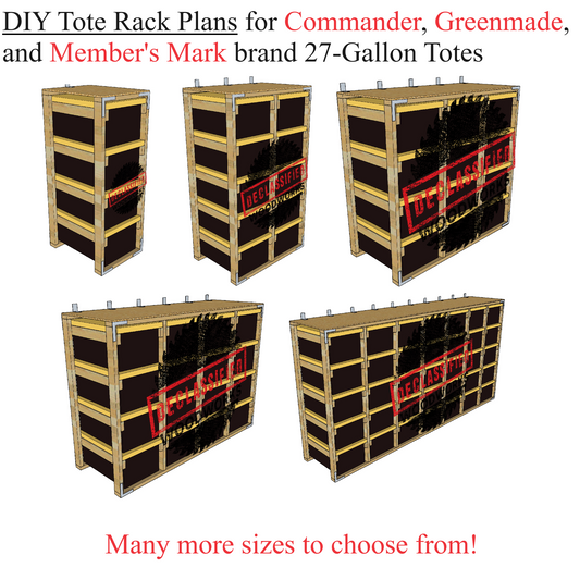 For Costco, Lowe's, Member's Mark 27-Gal Totes DIY Tote Rack Plans