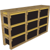 27-gallon tote rack, 3x3 sideways, side view render
