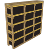 27-gallon tote rack, 3x5 sideways, side view render