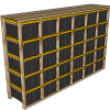27-gallon tote rack, 6x5, side view render