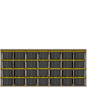 27-gallon tote rack, 7x4, front view render