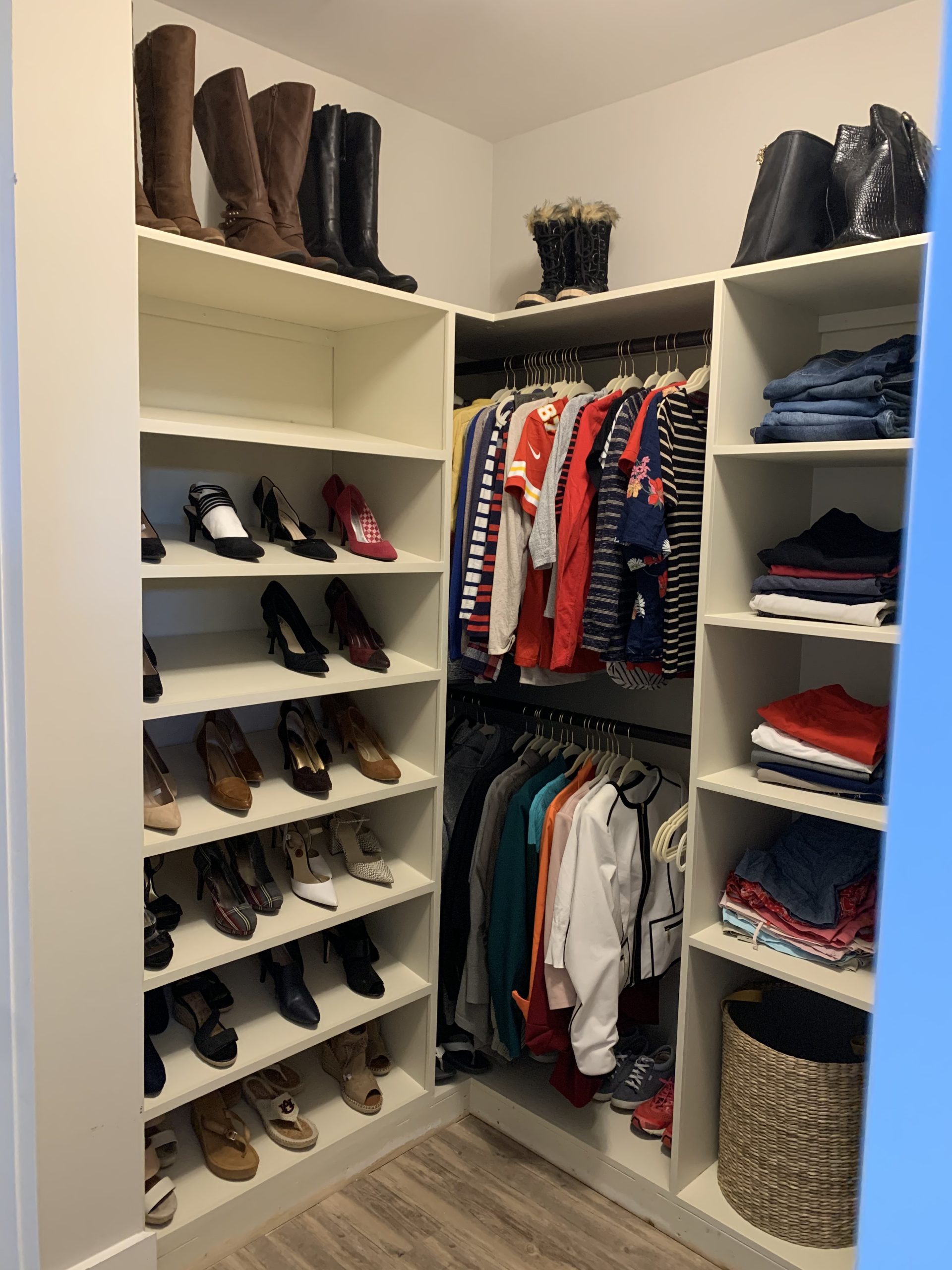 Custom built-in closet system - angle view