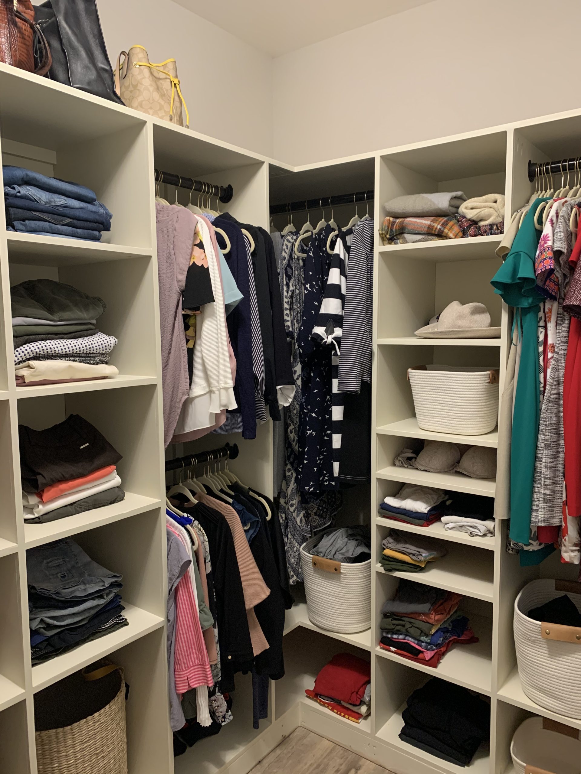 Custom built-in closet system - shelving and hanging